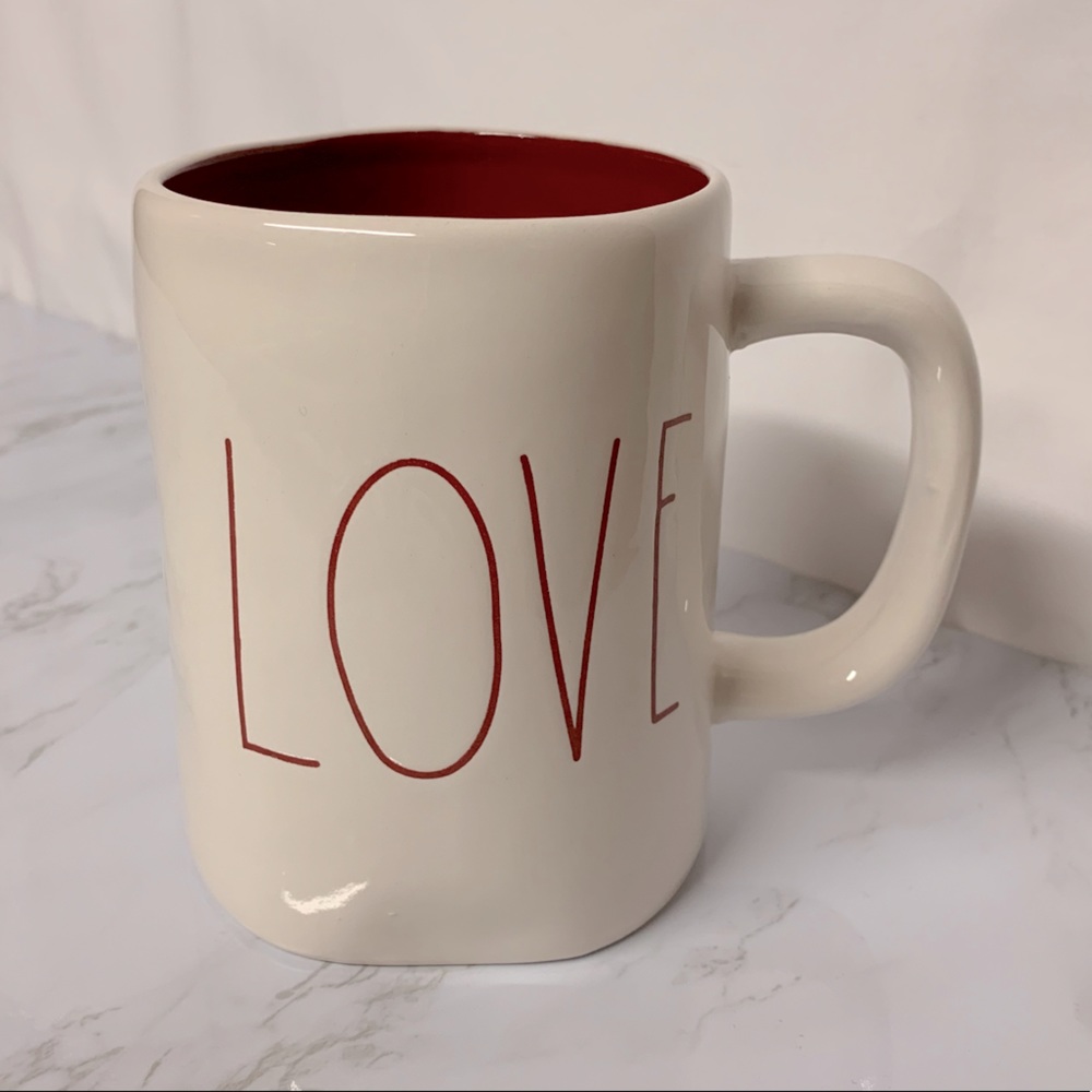 LOVE Rae Dunn Mug with Red Inside